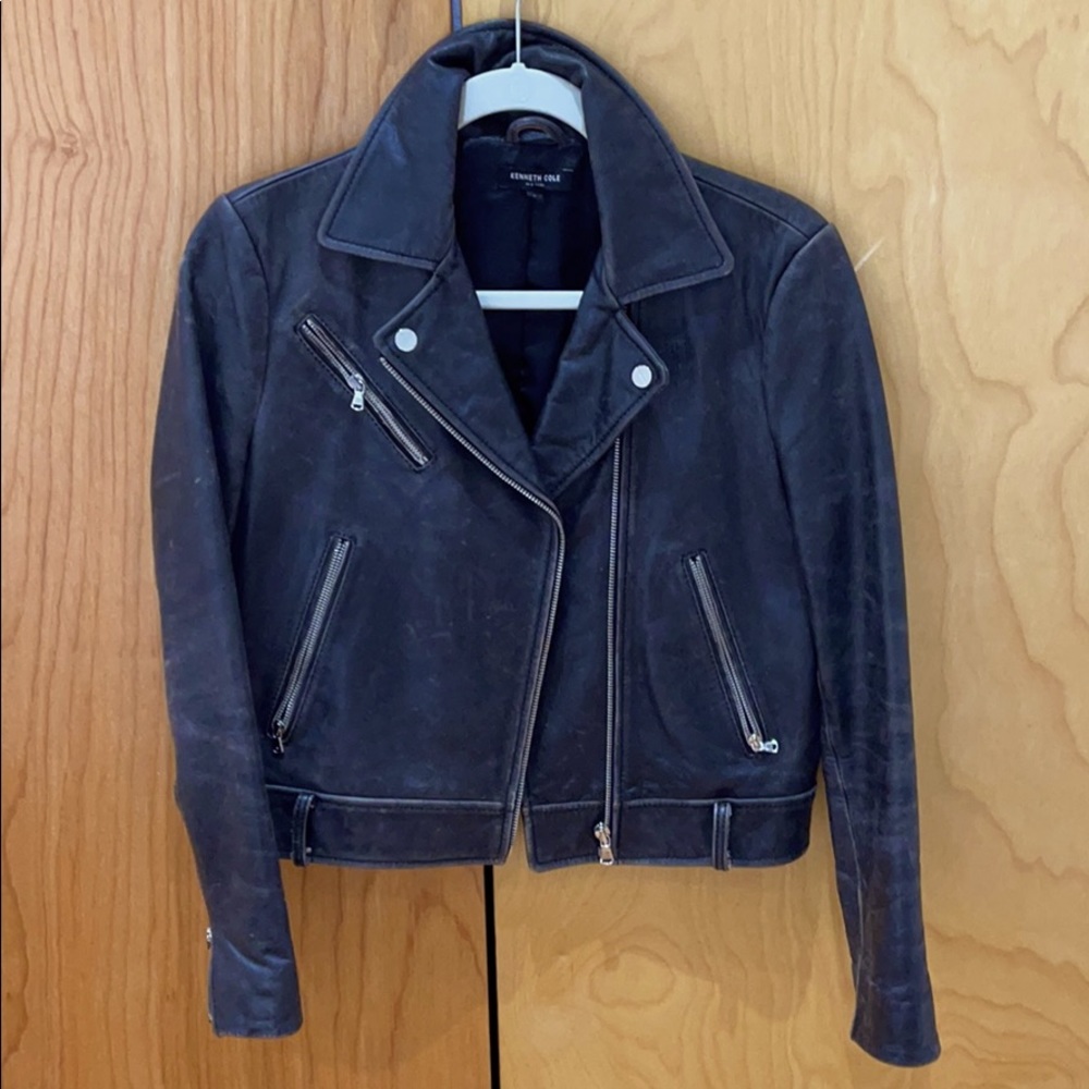 Kenneth Cole New York Leather Moto Jacket